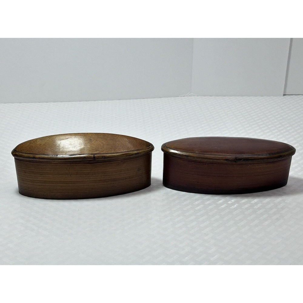 Thai‎ AKHA Hill Tribe Bamboo Mulberry Wood Oval Tobacco Box 2.5” - Picture 4 of 13